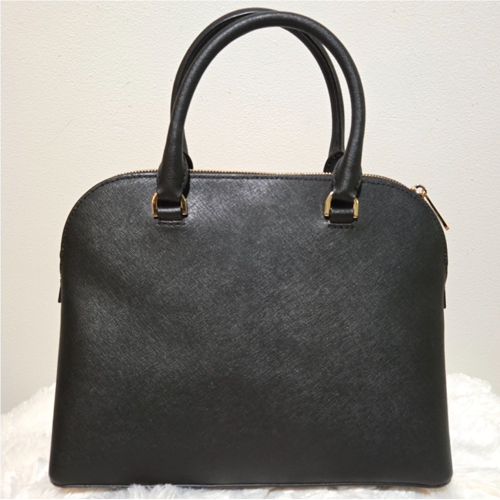 Michael Kors Cindy Large Black Leather Dome Satchel Bag - Like New - Picture 12 of 12
